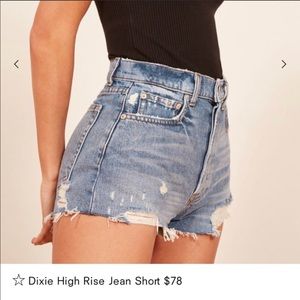 Reformation High Rise Dixie Denim Shorts